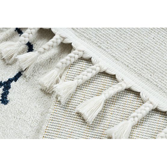 Koberec YOYO GD63 biela / tmavo modrá - Oblak, kvapky pre deti, štrukturálny, senzoricky Strapce