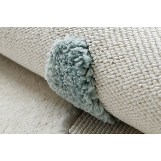 Koberec YOYO GD63 biela / tmavo modrá - Oblak, kvapky pre deti, štrukturálny, senzoricky Strapce