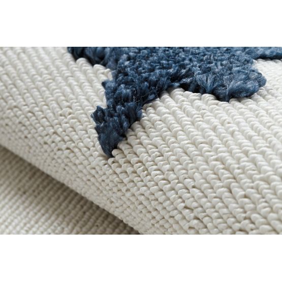 Koberec YOYO GD75 biele / šedo - hviezdy, kruhy pre deti, štrukturálny, senzoricky Strapce