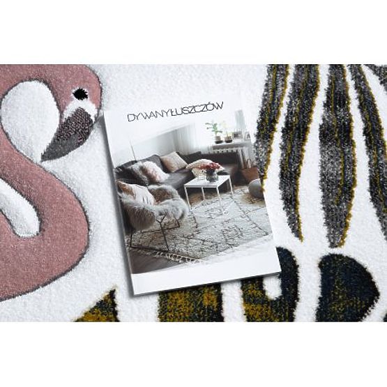 Koberec ZAHRADA, PLAMEŇÁKY, LISTY MONSTERY, krémový