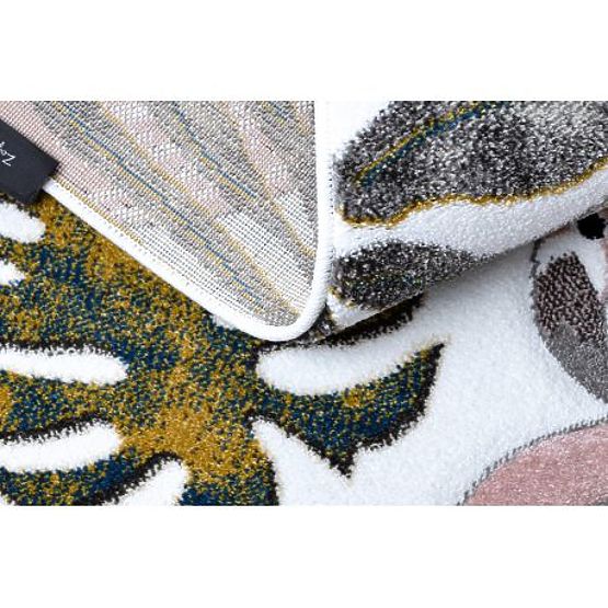 Koberec ZAHRADA, PLAMEŇÁKY, LISTY MONSTERY, krémový