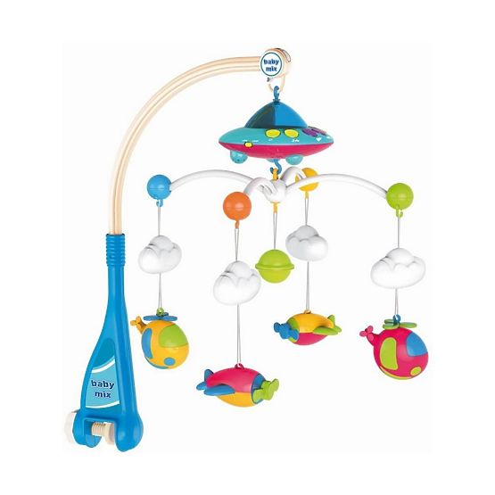 Kolotoč nad postieľku s projektorom a ovládačom Baby Mix blue Multicolor