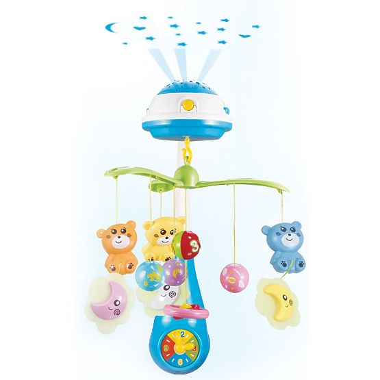 Kolotoč nad postieľku so svetelným projektorom Baby Mix blue Modrá