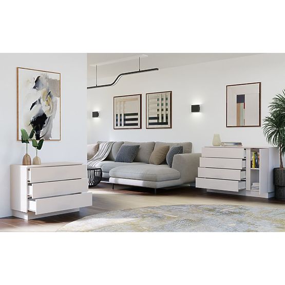 Komoda AMBER 3S Skrinka 3 Zásuvky Do Spálne Obývacej Izby KAŠMÍR Béžová