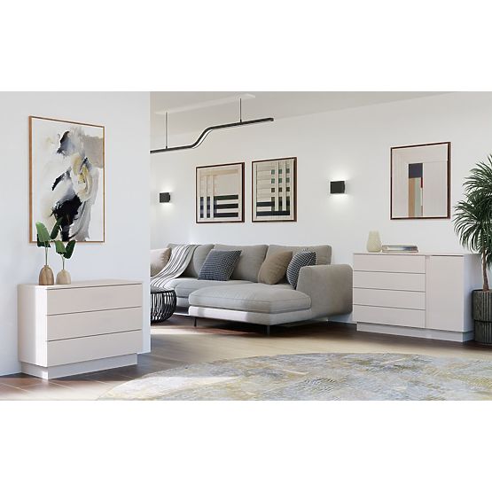 Komoda AMBER 3S Skrinka 3 Zásuvky Do Spálne Obývacej Izby KAŠMÍR Béžová