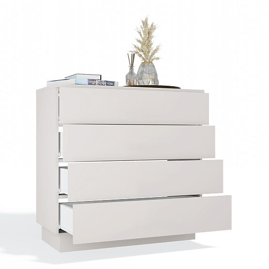 Komoda AMBER 4S Skrinka 4 Zásuvky Do Spálne Obývacej Izby KAŠMÍR Béžová