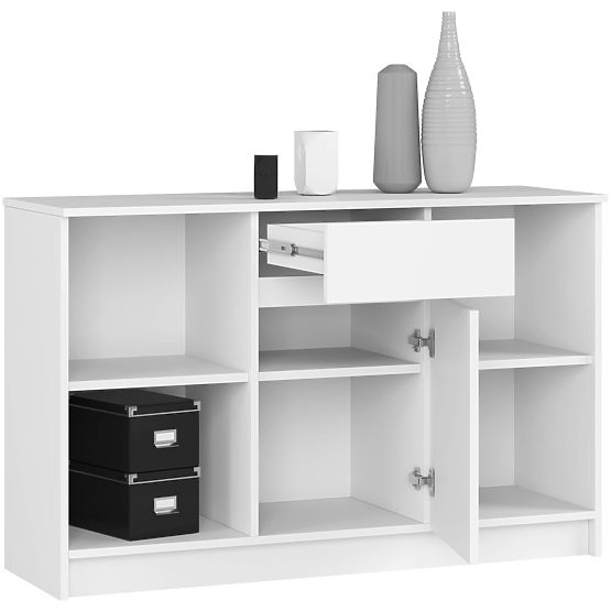 KOMODA B-17 120 cm 1 ZÁSUVKA 1 DVIERKA PK BIELA