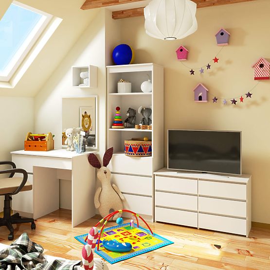 KOMODA CL100 6SZ PK BIELA