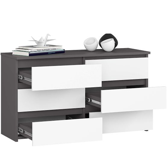 KOMODA CL100 6SZ ŠEDÁ / BIELA