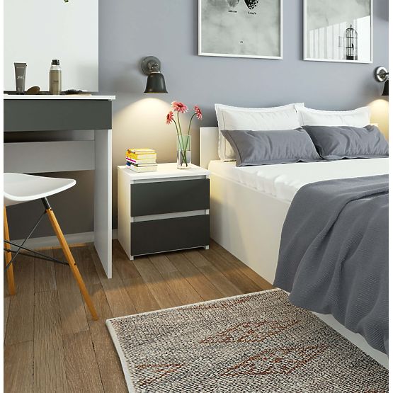 KOMODA CL2 2SZ CLP BIELA / ŠEDÁ