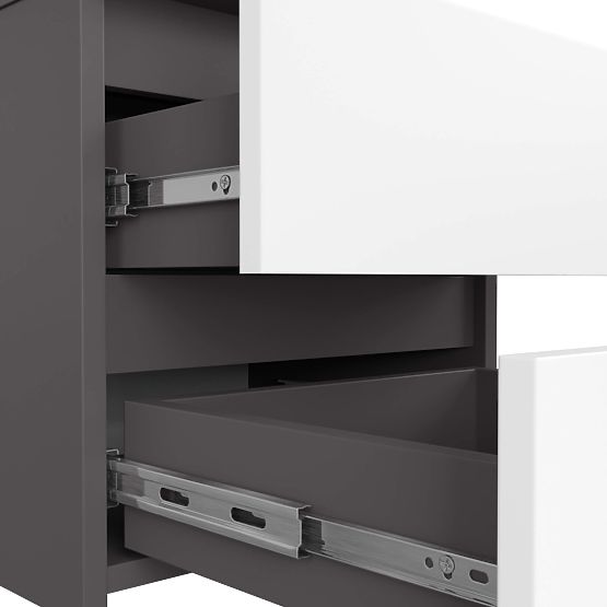 KOMODA CL2 2SZ CLP PK GRAFITOVÁ ŠEDÁ / BIELA