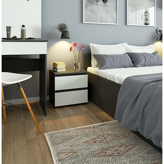 KOMODA CL2 2SZ CLP PK GRAFITOVÁ ŠEDÁ / BIELA