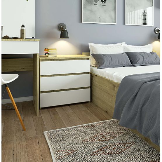 KOMODA CL3 3SZ CLP PK DUB ARTISAN / BIELA