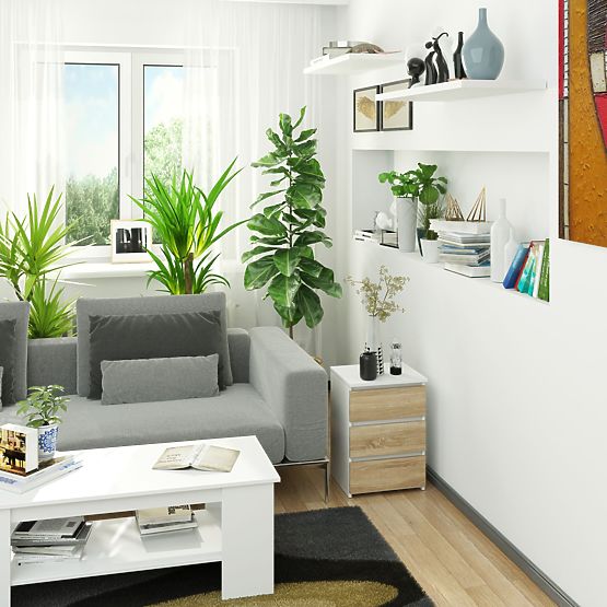 KOMODA CL3/40 PK BIELA / DUB SONOMA