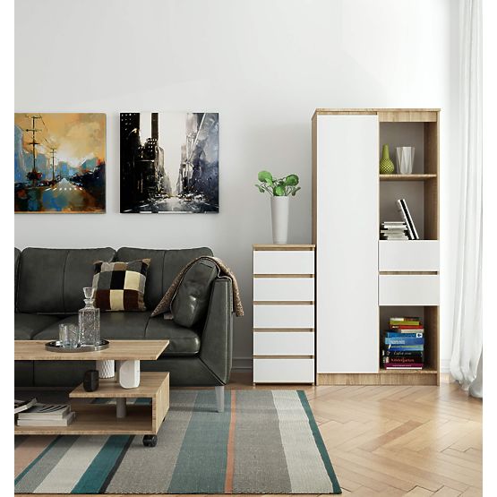 KOMODA CL5 PK DUB SONOMA / BIELA