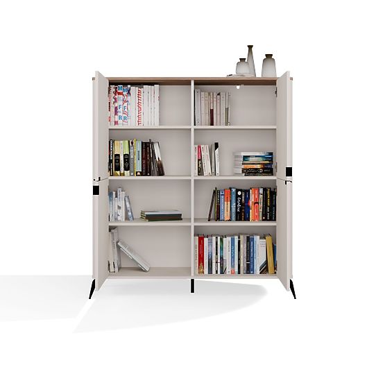 Komoda CORDOBA 4D Kašmír Béžový Dub Castello Skrinka 4 Dvere 8 Políc Obývacia Izba