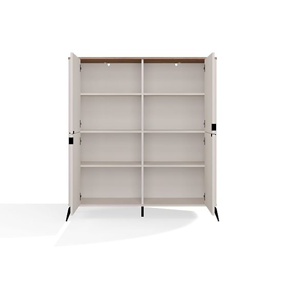 Komoda CORDOBA 4D Kašmír Béžový Dub Castello Skrinka 4 Dvere 8 Políc Obývacia Izba