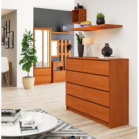 KOMODA K 120 cm 8 ZÁSUVIEK PK JELŠA