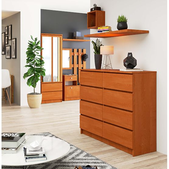 KOMODA K 120 cm 8 ZÁSUVIEK PK JELŠA