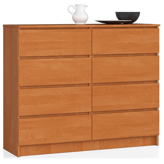 KOMODA K 120 cm 8 ZÁSUVIEK PK JELŠA