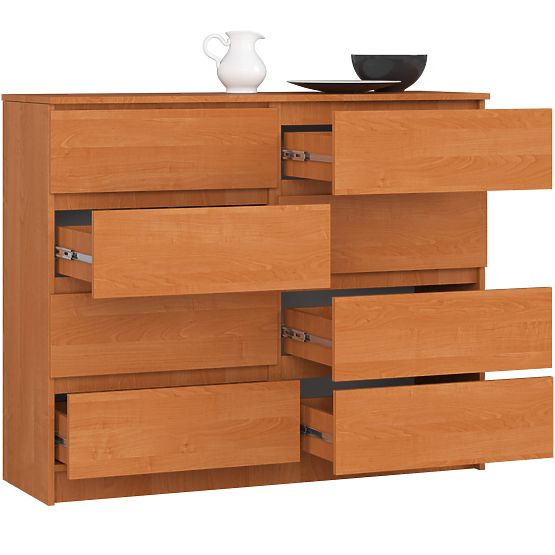 KOMODA K 120 cm 8 ZÁSUVIEK PK JELŠA