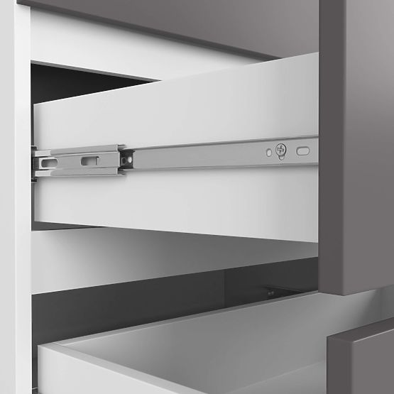 Komoda K 140 cm 6 zásuviek PK biela-grafitová sivá