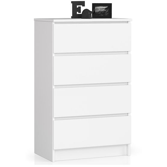 KOMODA K 60 cm 4 ZÁSUVKY PK BIELA