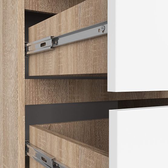 KOMODA K 60 cm 4 ZÁSUVKY PK SONOMA / BIELA