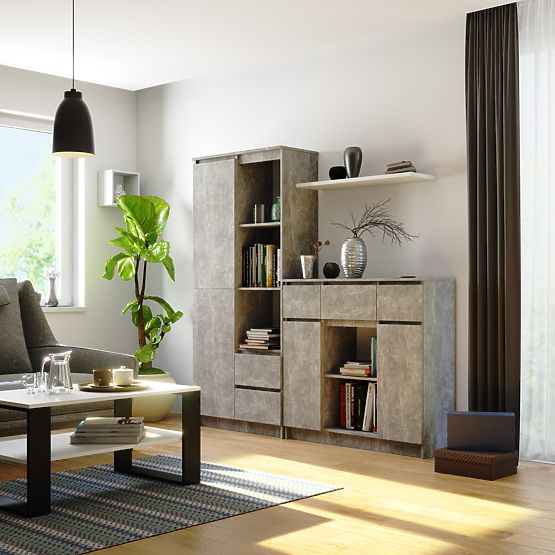 KOMODA K100 2D 3SZ 1P PK BETÓN