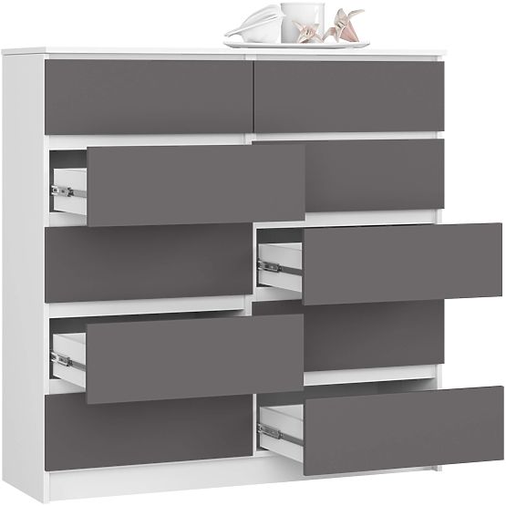 KOMODA K120 10SZ CLP PK BIELA / ŠEDÁ