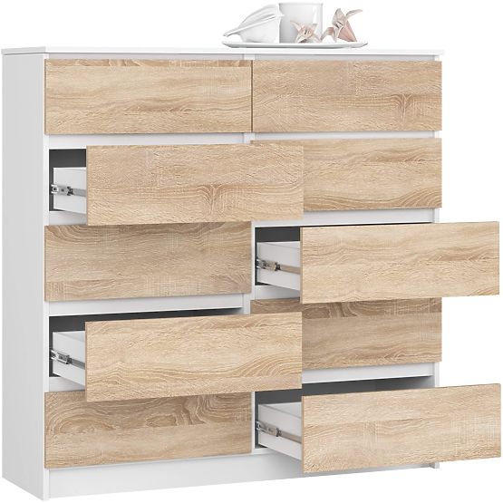 KOMODA K120 10SZ CLP PK BIELA / SONOMA