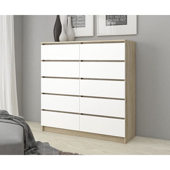 KOMODA K120 10SZ CLP PK DUB SONOMA / BIELA