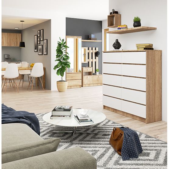 KOMODA K120 10SZ CLP PK DUB SONOMA / BIELA