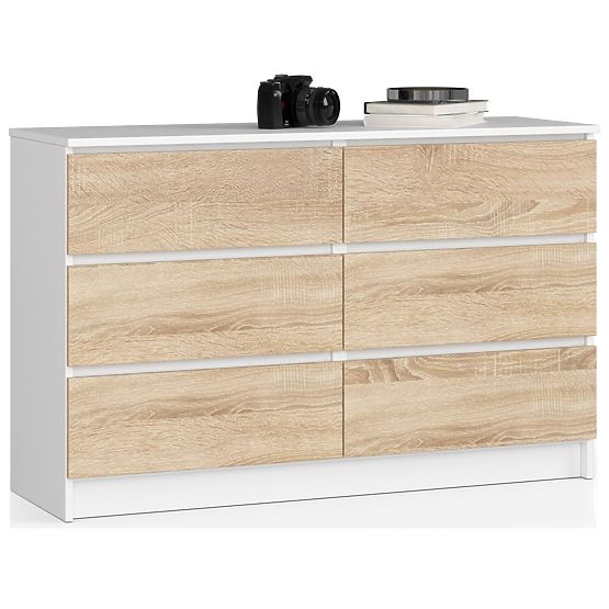 KOMODA K120 6SZ CLP PK BIELA / SONOMA