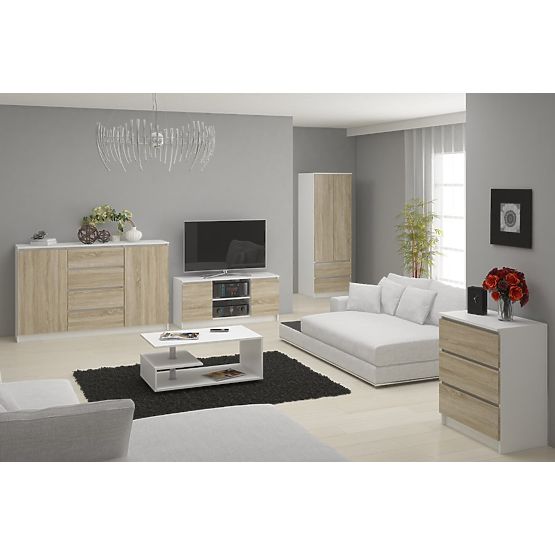 KOMODA K120 6SZ CLP PK BIELA / SONOMA