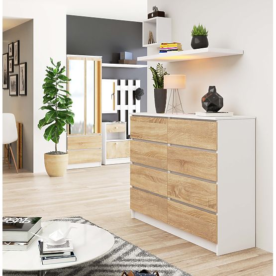KOMODA K120 8SZ PK BIELA / SONOMA
