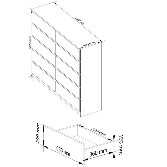 KOMODA K140 10SZ CLP PK BIELA