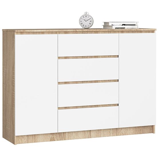 KOMODA K140 2D 4SZ CLP PK DUB SONOMA / BIELA