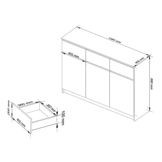 KOMODA K140 3D 3SZ CLP PK SONOMA / BIELA