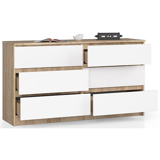 KOMODA K140 6SZ CLP DUB SONOMA / BIELA