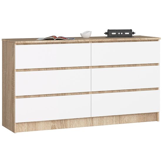 KOMODA K140 6SZ CLP DUB SONOMA / BIELA