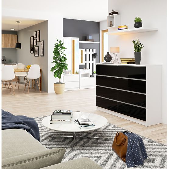 KOMODA K140 8SZ CLP PK ČIERNY LESK