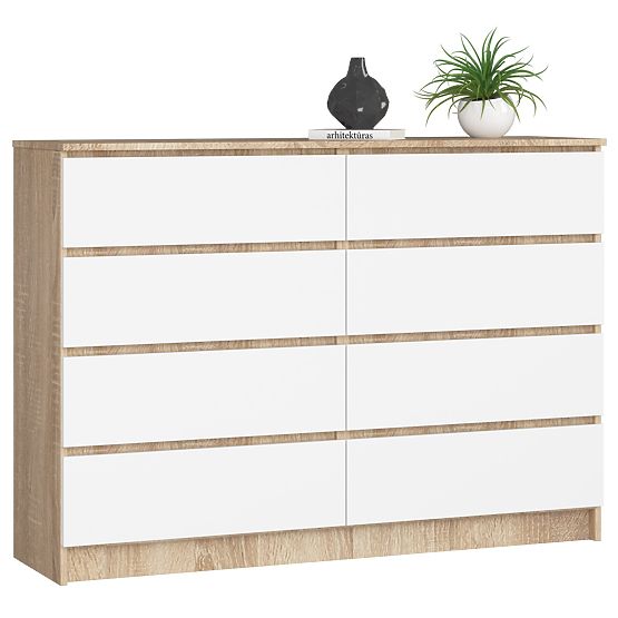 KOMODA K140 8SZ CLP PK SONOMA / BIELA