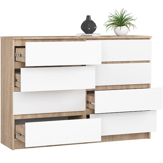 KOMODA K140 8SZ CLP PK SONOMA / BIELA