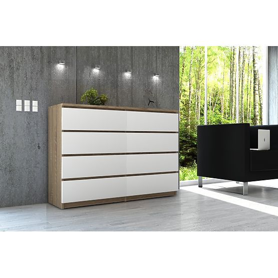 KOMODA K140 8SZ CLP PK SONOMA / BIELA