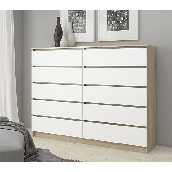 KOMODA K160 10SZ CLP PK DUB SONOMA / BIELA