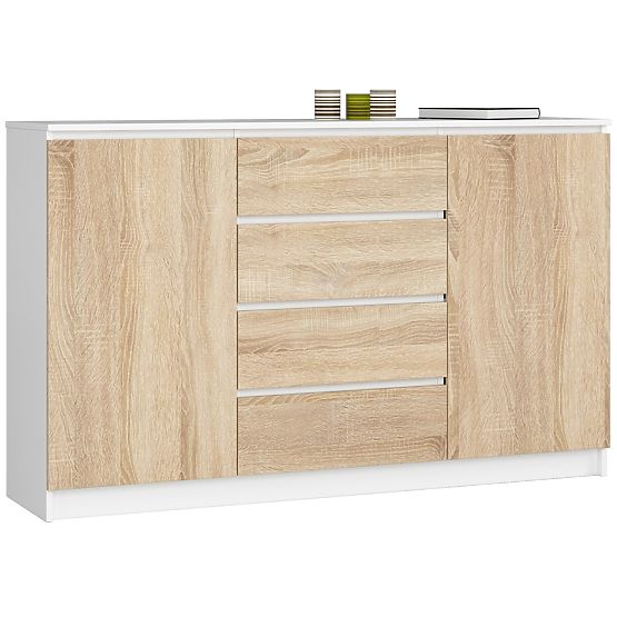 KOMODA K160 2D 4SZ CLP PK BIELA / SONOMA