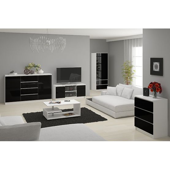 KOMODA K160 2D 4SZ CLP PK ČIERNY LESK
