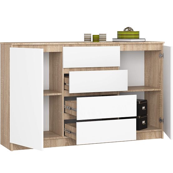 KOMODA K160 2D 4SZ CLP PK DUB SONOMA / BIELA