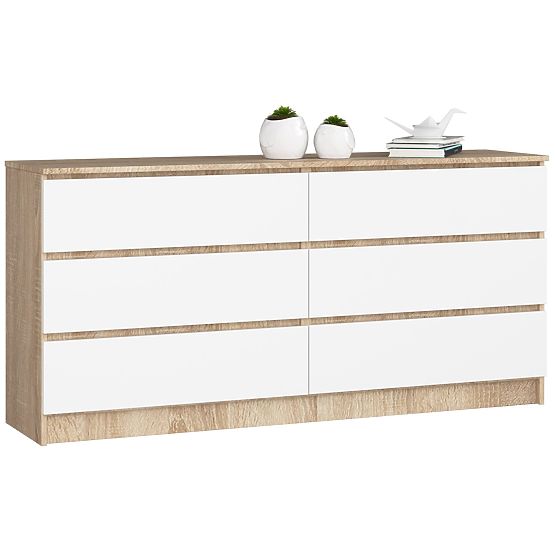 KOMODA K160 6SZ CLP PK DUB SONOMA / BIELA